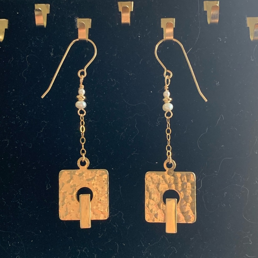 14K Gold (Stamped) Genuine Pearls Earrings